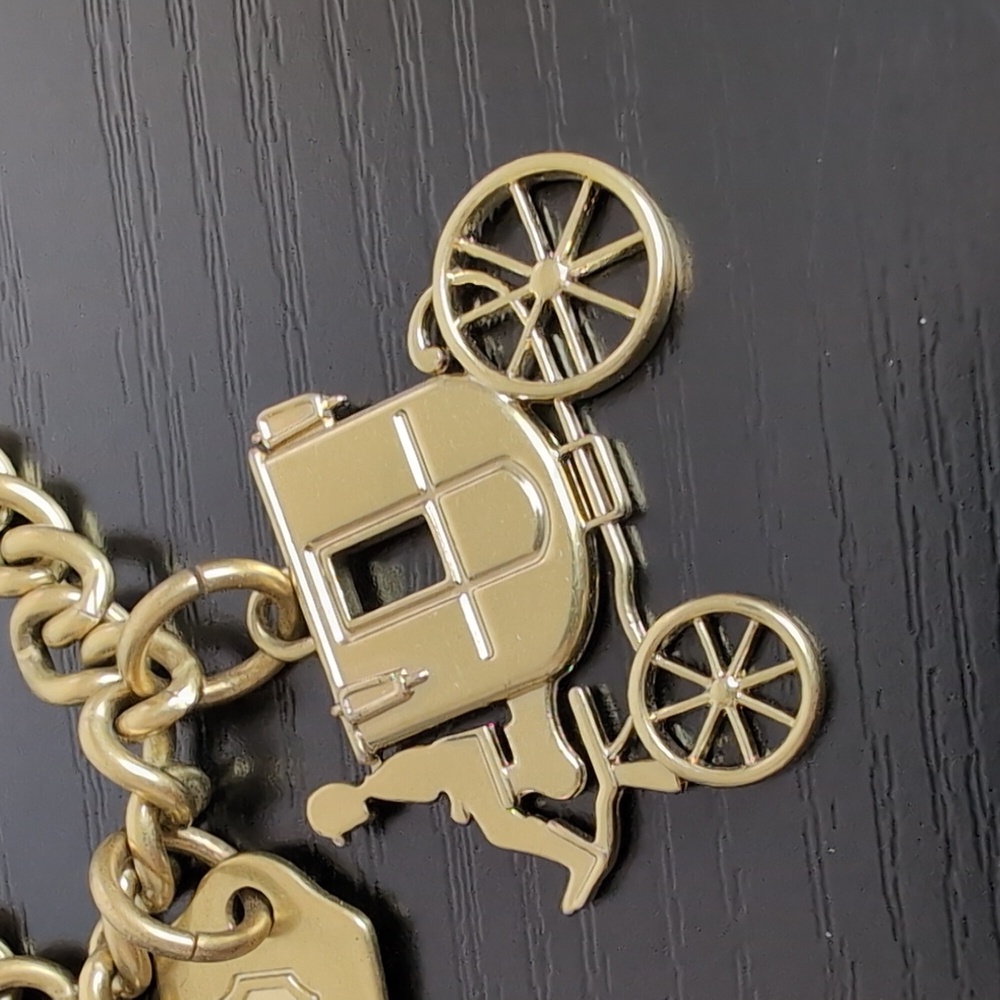 Coach Gold Tone Carriage Charm Bracelet - Picture 2 of 10